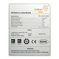 Солнечный модуль TopRay Solar 100М TPS105S(33)-100W