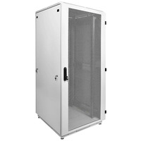 Шкаф телекоммуникационный напольный 42U (800 × 1000) дверь перфорированная 2 шт., цвет чёрный