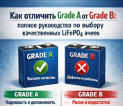 Как отличить Grade A от Grade B: полное руководство по выбору качественных LiFePO4 ячеек Как отличить Grade A от Grade B: полное руководство по выбору качественных LiFePO4 ячеек